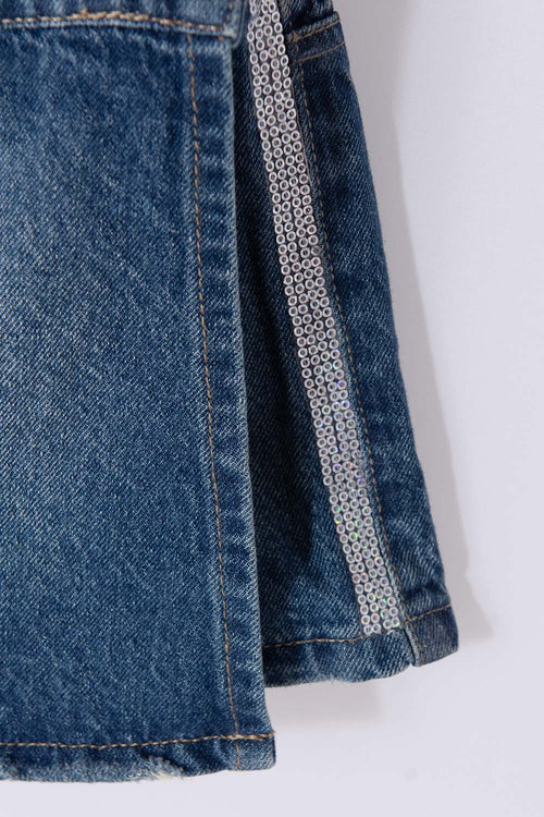 LITTLEMIC GIRLS' MEDIUM WASH SKIRT 2T TO 5T
