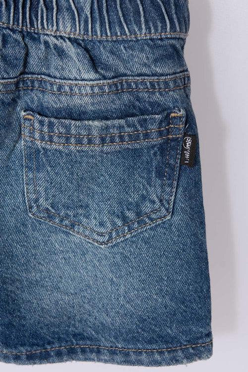 LITTLEMIC GIRLS' MEDIUM WASH SKIRT 2T TO 5T