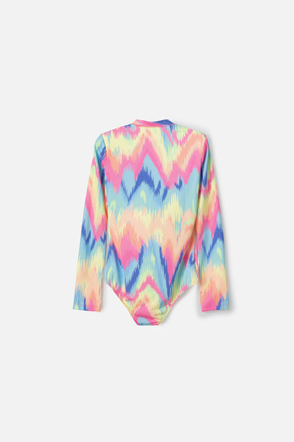 VESTIDO DE BAÑO MIC DE MANGA LARGA MULTICOLOR PARA NIÑA
