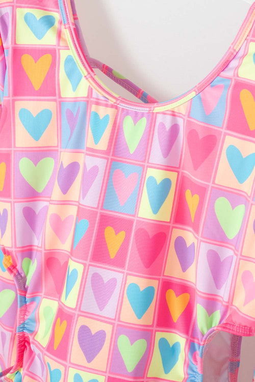 GIRLS' MULTICOLOR LONG SLEEVE SWIMSUIT