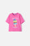 CAMISETA MIC ROSADA CON BORDADO EN LENTEJUELAS PARA NIÑA
