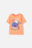 CAMISETA MIC NARANJA CON ESTAMPADO EN FRENTE PARA NIÑA