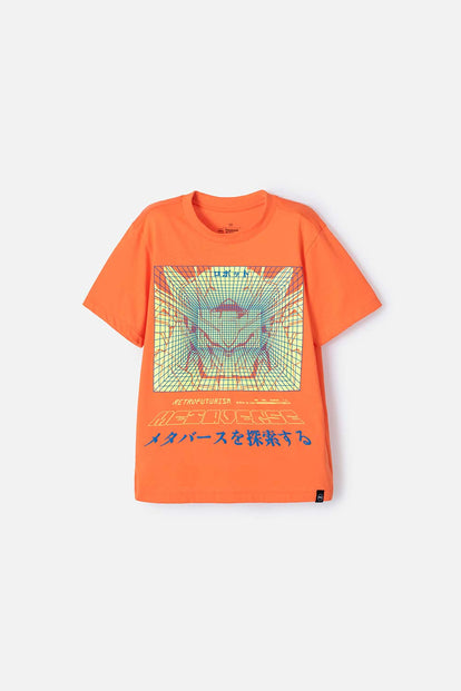 CAMISETA MIC NARANJA MANGA CORTA PARA NIÑO