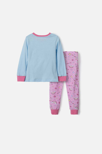 PIJAMA DE LITTLEMIC CON PANTALÓN LARGO MULTICOLOR PARA NIÑA 2T A 5T