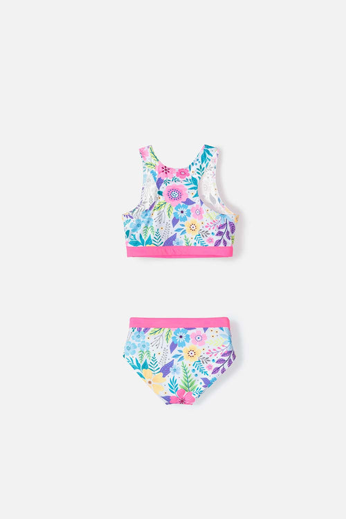 GIRLS' MULTICOLOR MIC BATHING SUIT