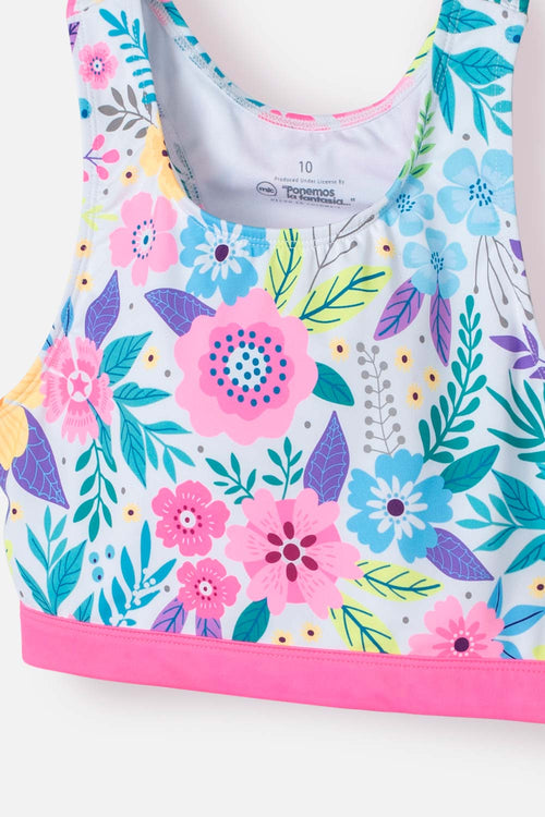 GIRLS' MULTICOLOR MIC BATHING SUIT