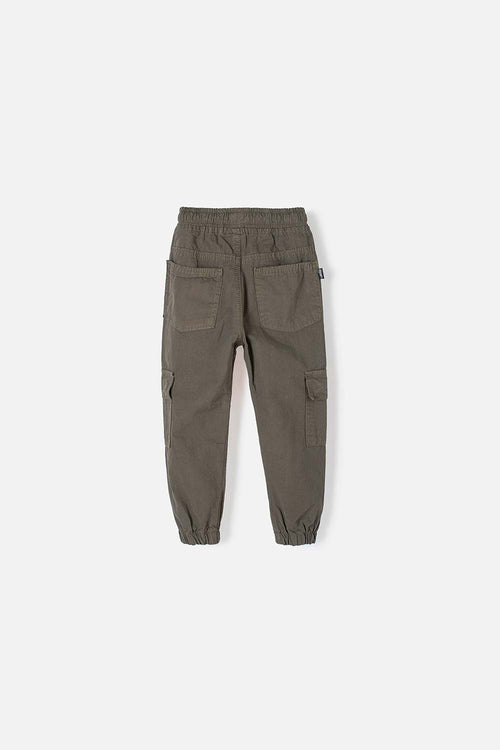 LITTLEMIC JOGGER WITH MILITARY GREEN DRAWSTRING FOR BOY 2T TO 5T