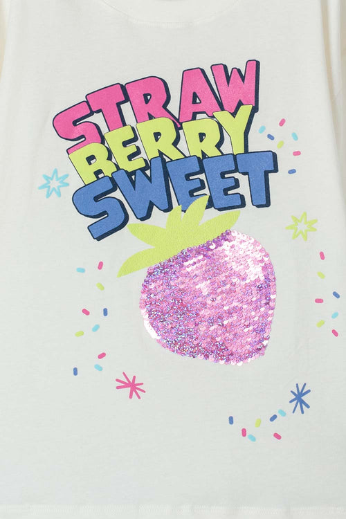 GIRLS' SHORT SLEEVED IVORY TEE
