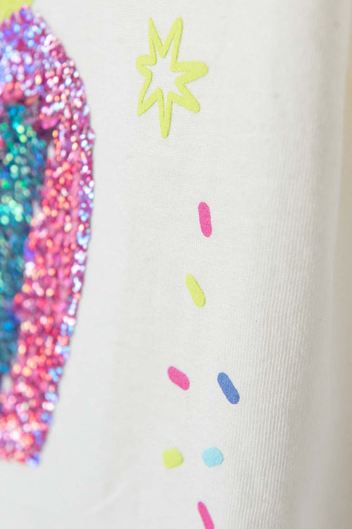 GIRLS' SHORT SLEEVED IVORY TEE