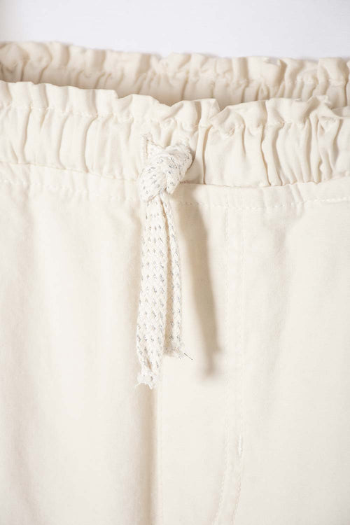 GIRL'S IVORY DRAWSTRING FLEECE JOGGERS