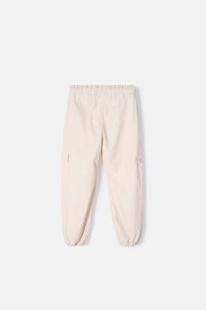 JOGGER DE MIC CON CORDÓN MARFIL PARA NIÑA