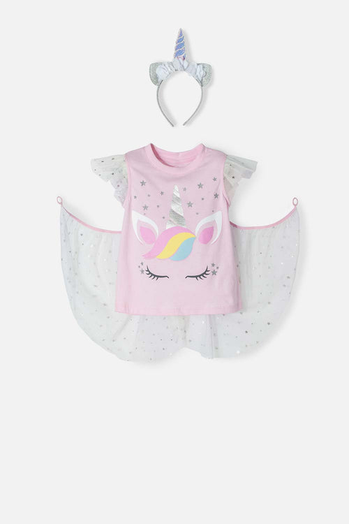 LITTLEMIC MULTICOLOR SHORT-SLEEVE TOP WITH RUFFLE FOR GIRLS 2T TO 5T