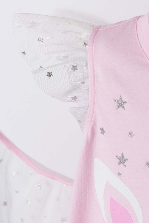 LITTLEMIC MULTICOLOR SHORT-SLEEVE TOP WITH RUFFLE FOR GIRLS 2T TO 5T