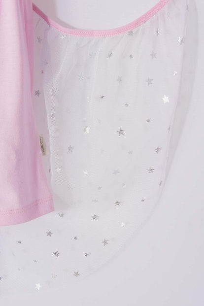 CAMISETA LITTLEMIC MULTICOLOR MANGA CORTA CON BOLERO PARA NIÑA 2T A 5T