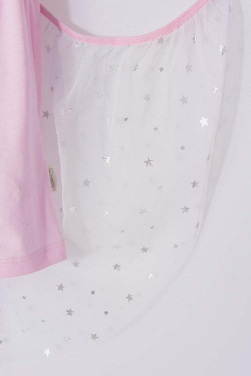 LITTLEMIC MULTICOLOR SHORT-SLEEVE TOP WITH RUFFLE FOR GIRLS 2T TO 5T