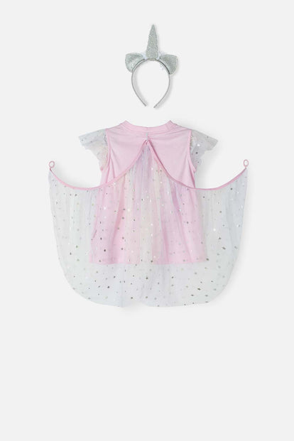 CAMISETA LITTLEMIC MULTICOLOR MANGA CORTA CON BOLERO PARA NIÑA 2T A 5T
