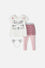 CONJUNTO LITTLEMIC MARFIL Y PALO DE ROSA DE LEGGINS CON TUTÚ PARA NIÑA 2T A 5T