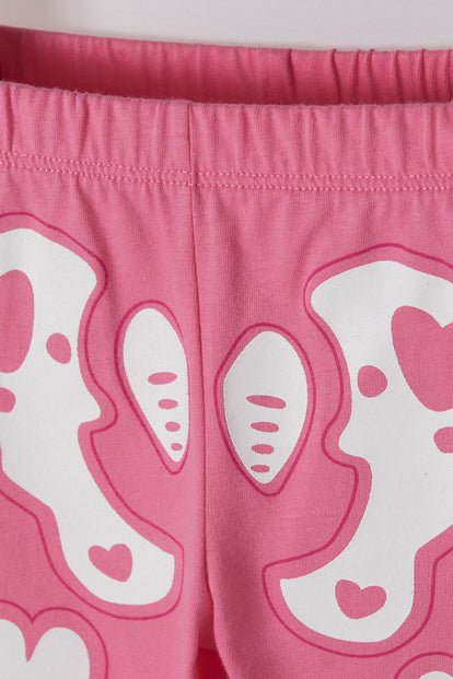 PIJAMA DE LITTLEMIC ROSADA MANGA LARGA PARA NIÑA 2T A 5T
