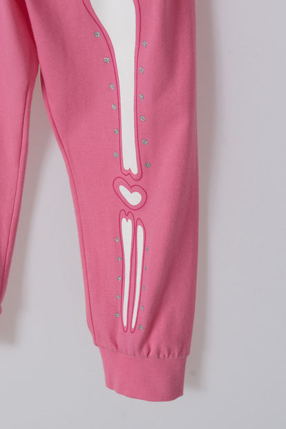 PIJAMA DE LITTLEMIC ROSADA MANGA LARGA PARA NIÑA 2T A 5T