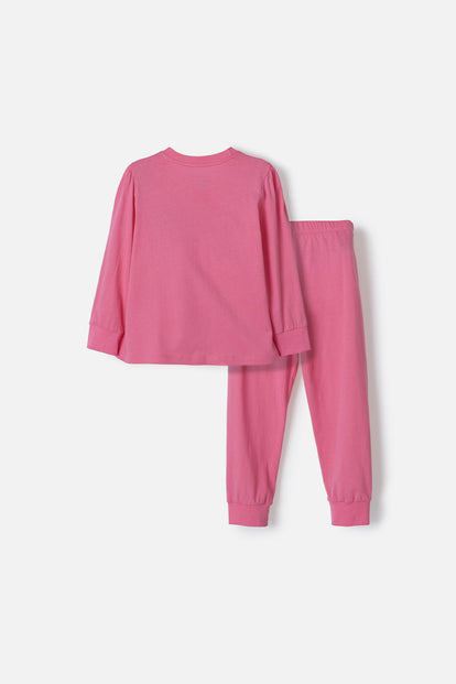 PIJAMA DE LITTLEMIC ROSADA MANGA LARGA PARA NIÑA 2T A 5T