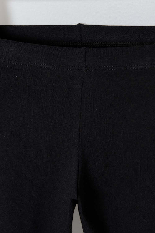 2-PACK GIRLS' KHAKI AND BLACK MICROFIBER LEGGINGS