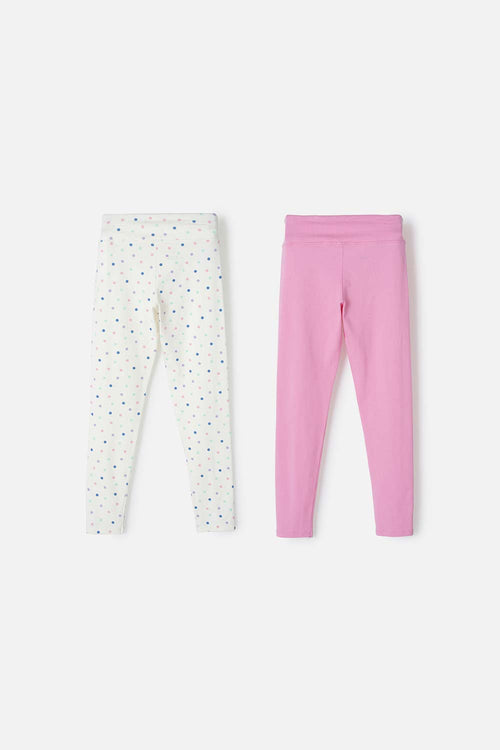 2-Pack Girls' Multicolor Microfiber Leggings