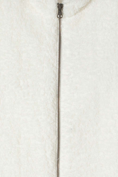 CHALECO MIC MARFIL TEXTURA AFELPADA PARA NIÑA