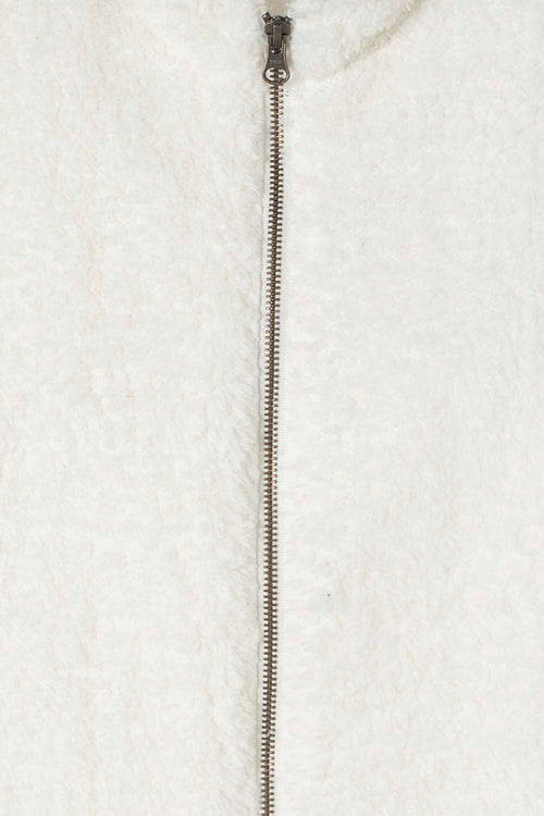 CHALECO MIC MARFIL TEXTURA AFELPADA PARA NIÑA
