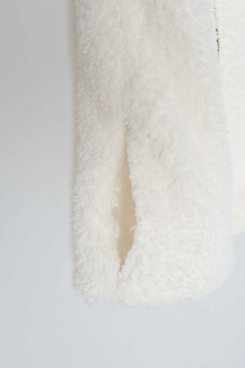CHALECO MIC MARFIL TEXTURA AFELPADA PARA NIÑA