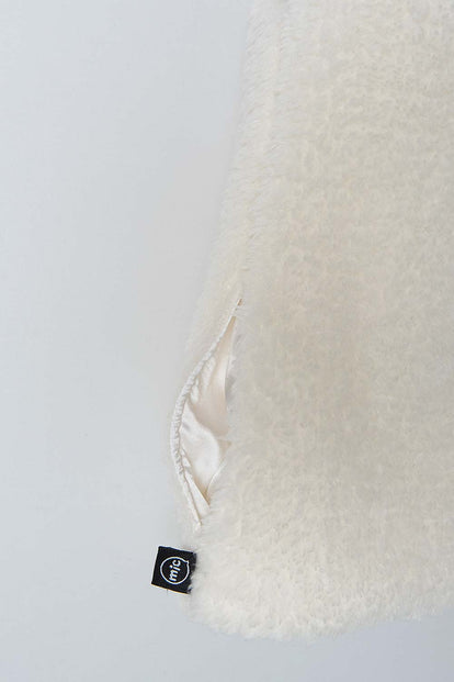 CHALECO MIC MARFIL TEXTURA AFELPADA PARA NIÑA