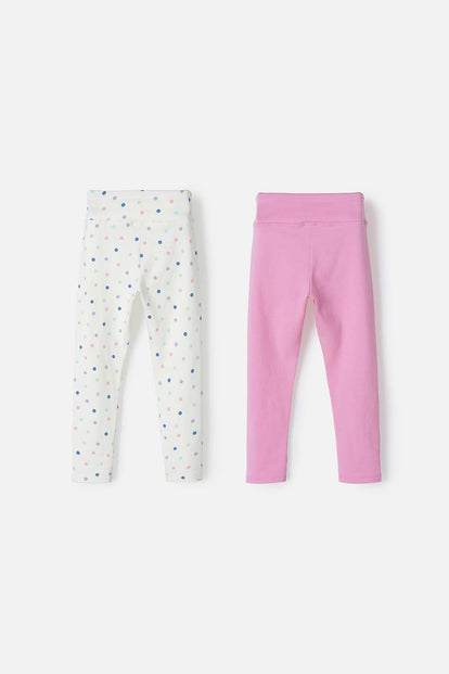 PACK X2 LEGGING DE LITTLEMIC MULTICOLOR PARA NIÑA 2T A 5T
