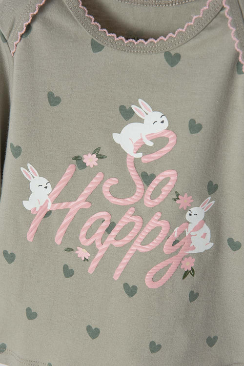 LITTLEMIC PAJAMAS WITH LONG GREEN AND ROSE PINK PANTS FOR BABY GIRL