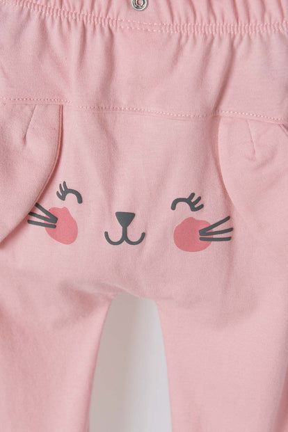 PIJAMA DE LITTLEMIC CON PANTALÓN LARGO VERDE Y PALO ROSA PARA BEBÉ NIÑA