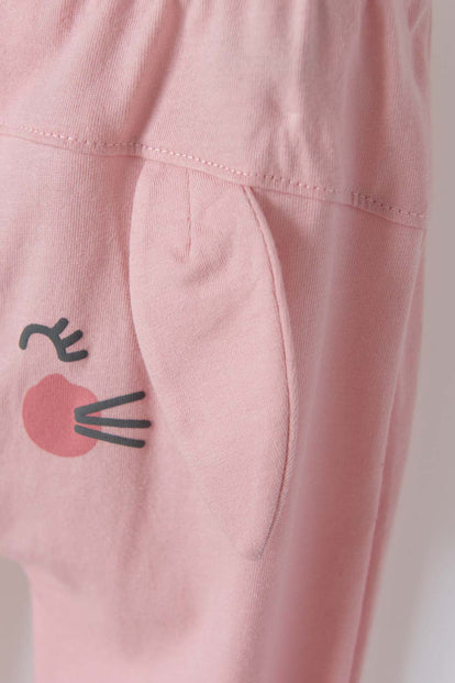 PIJAMA DE LITTLEMIC CON PANTALÓN LARGO VERDE Y PALO ROSA PARA BEBÉ NIÑA