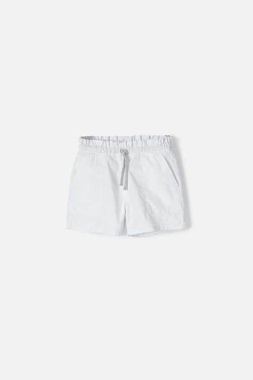 GIRL'S WHITE DRAWSTRING MICRO SHORTS