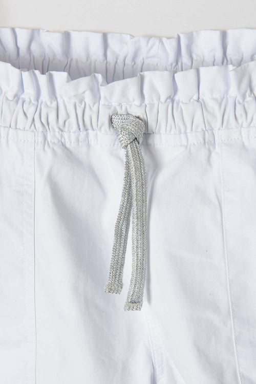 GIRL'S WHITE DRAWSTRING MICRO SHORTS