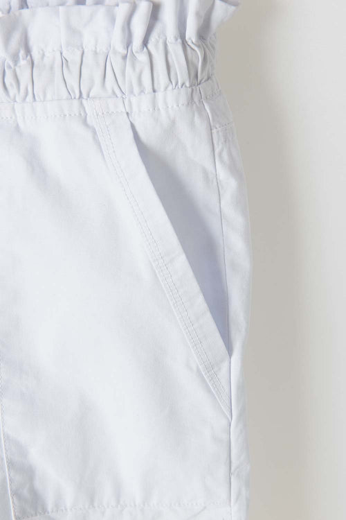 GIRL'S WHITE DRAWSTRING MICRO SHORTS