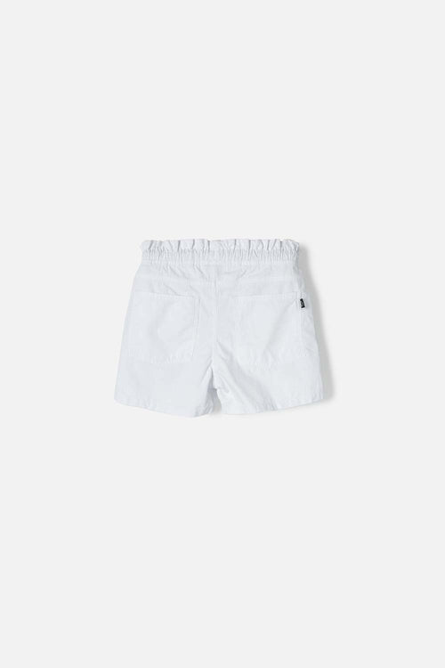 GIRL'S WHITE DRAWSTRING MICRO SHORTS