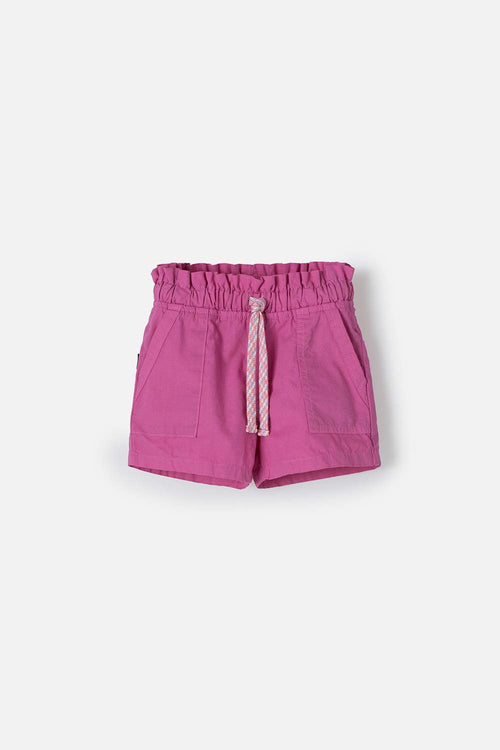 LITTLEMIC SHORTS WITH PINK DRAWSTRING FOR GIRLS 2T TO 5T