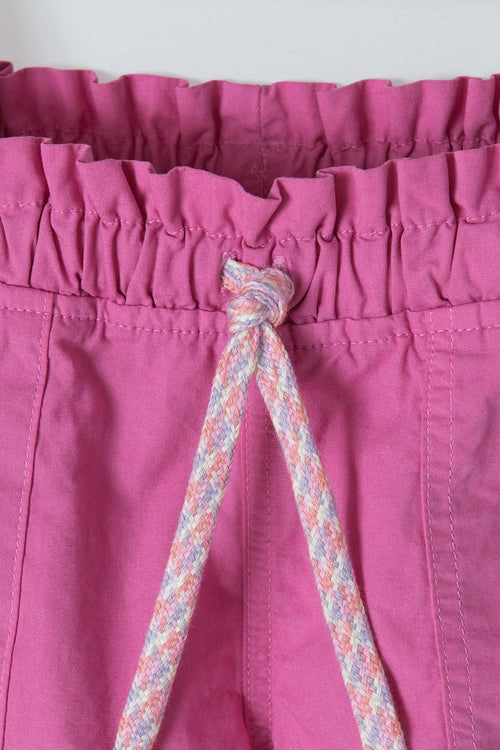 LITTLEMIC SHORTS WITH PINK DRAWSTRING FOR GIRLS 2T TO 5T