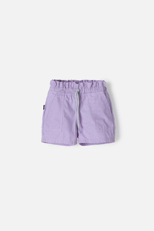 LITTLEMIC LAVENDER DRAWSTRING SHORTS FOR GIRLS 2T TO 5T