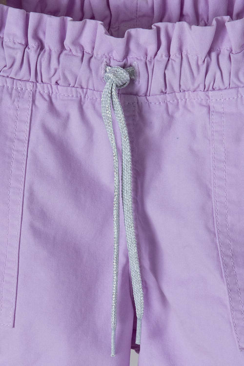 LITTLEMIC LAVENDER DRAWSTRING SHORTS FOR GIRLS 2T TO 5T