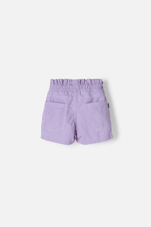 LITTLEMIC LAVENDER DRAWSTRING SHORTS FOR GIRLS 2T TO 5T