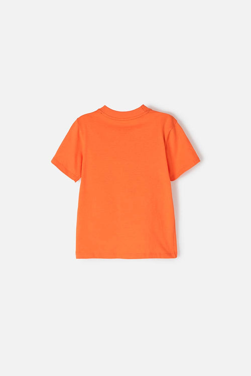 LITTLEMIC ORANGE SHORT SLEEVE T-SHIRT FOR BOYS 2T TO 5T