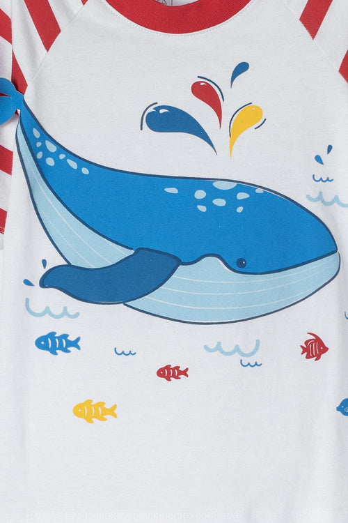 LITTLEMIC WHITE AND RED SHORT SLEEVE T-SHIRT FOR BOYS 2T TO 5T