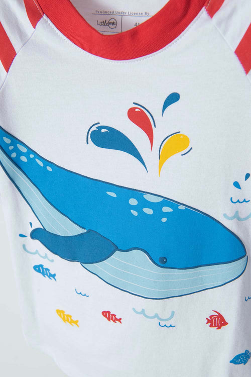 LITTLEMIC WHITE AND RED SHORT SLEEVE T-SHIRT FOR BOYS 2T TO 5T