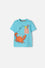 CAMISETA LITTLEMIC TURQUESA ESTAMPADA EN FRENTE PARA NIÑO 2T A 5T