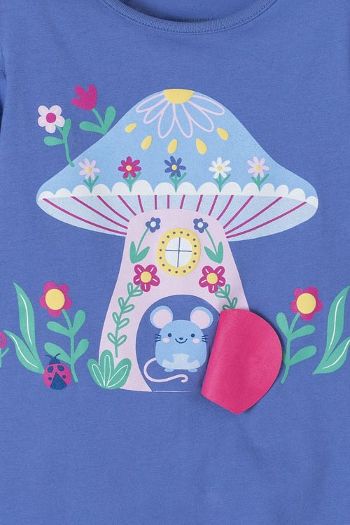 LITTLEMIC BLUE PRINTED SHIRT FOR GIRLS SIZES 2T TO 5T