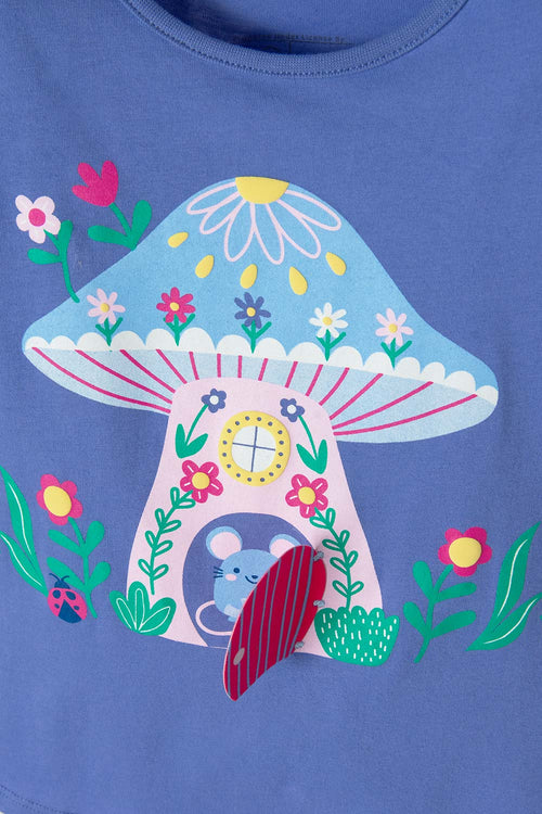 LITTLEMIC BLUE PRINTED SHIRT FOR GIRLS SIZES 2T TO 5T