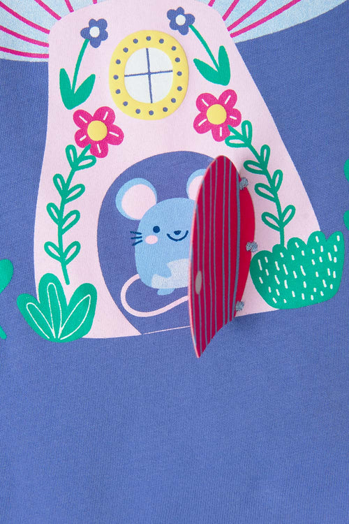 LITTLEMIC BLUE PRINTED SHIRT FOR GIRLS SIZES 2T TO 5T